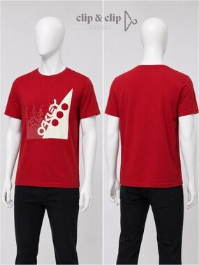 Men’s Oakley Red T-Shirt — Regular Fit Logo Print